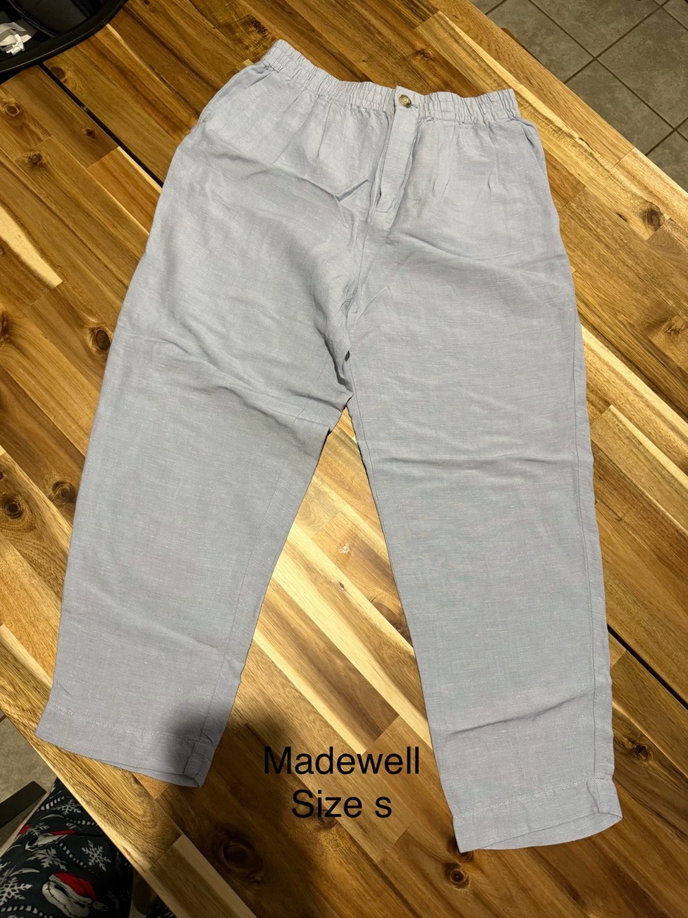 Madewell Cream Elastic-Waist Cropped Chinos
